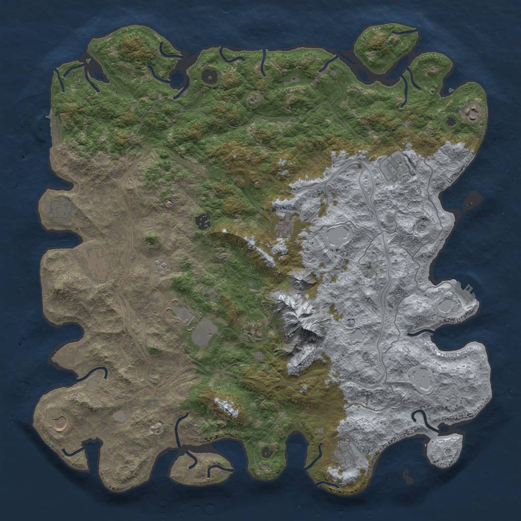 Rust Map: Procedural Map, Size: 5000, Seed: 30122021, 20 Monuments