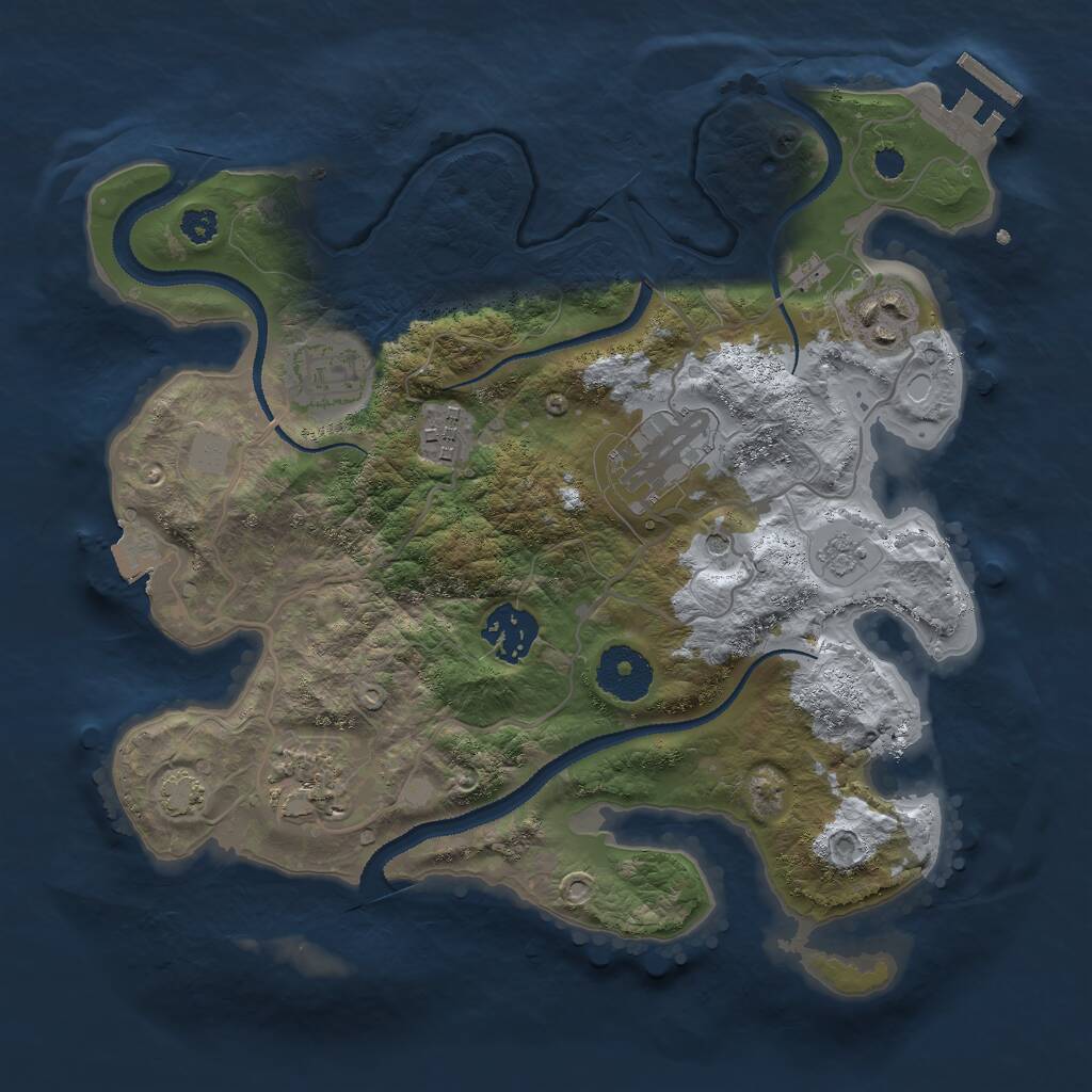 Rust Map: Procedural Map, Size: 3000, Seed: 168, 11 Monuments