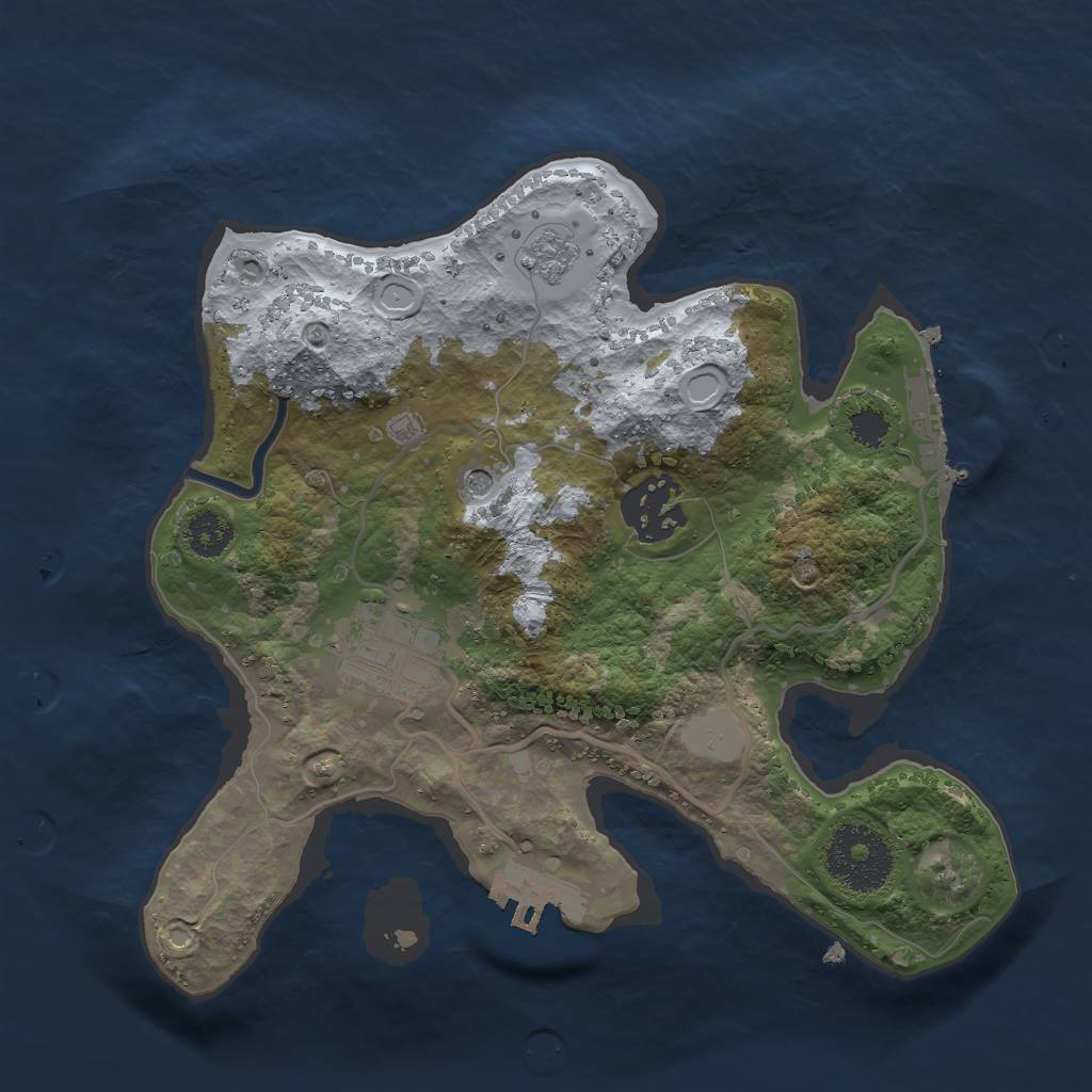 Rust Map: Procedural Map, Size: 2500, Seed: 42453563, 9 Monuments