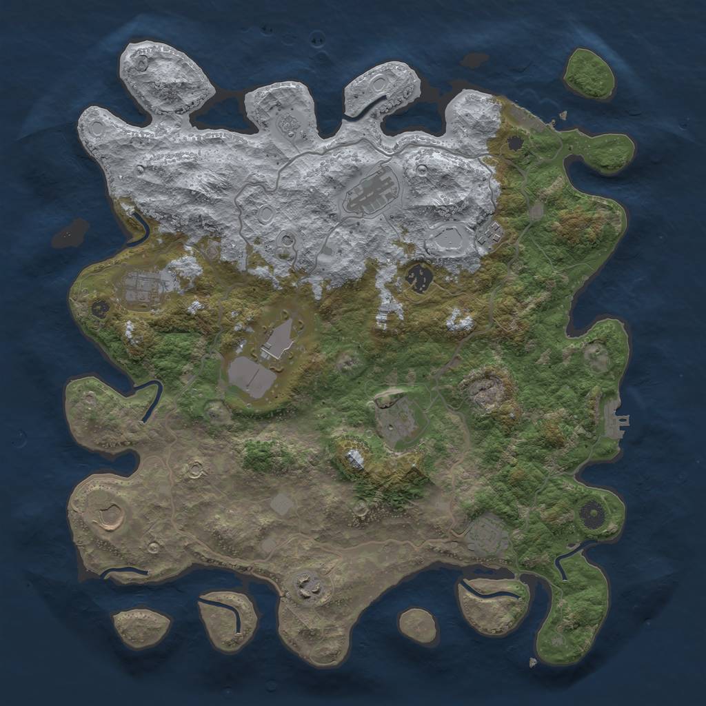 Rust Map: Procedural Map, Size: 4000, Seed: 1746614628, 18 Monuments