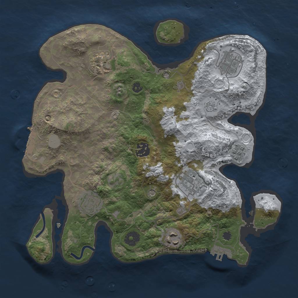 Rust Map: Procedural Map, Size: 3000, Seed: 304882911, 16 Monuments