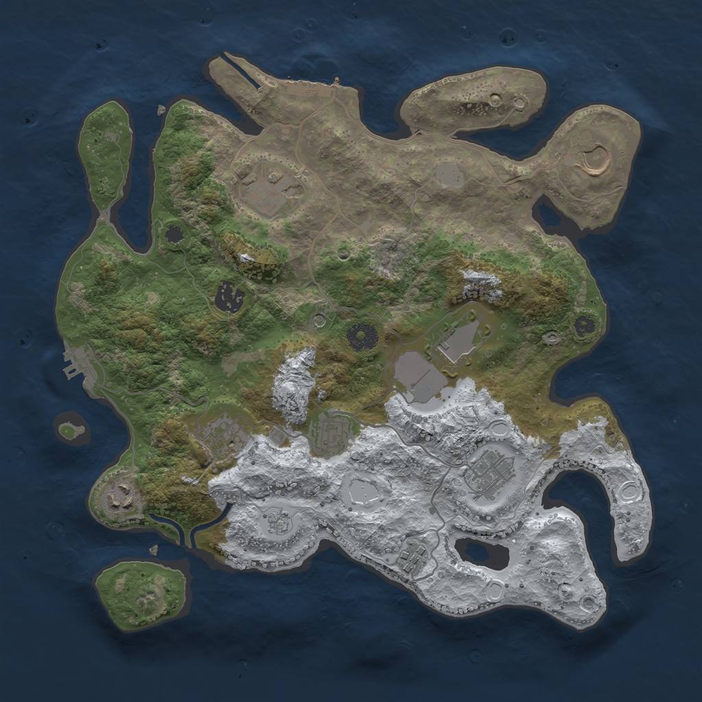 Rust Map: Procedural Map, Size: 3500, Seed: 826, 18 Monuments