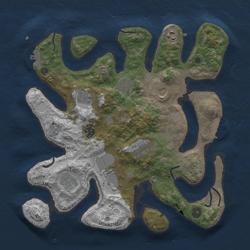 Rust Map: Procedural Map, Size: 3550, Seed: 20183, 17 Monuments