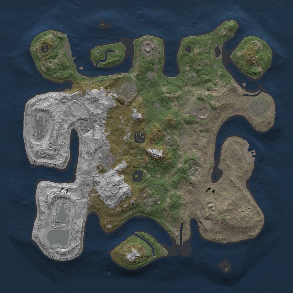 Rust Map: Procedural Map, Size: 3700, Seed: 1660568199, 18 Monuments