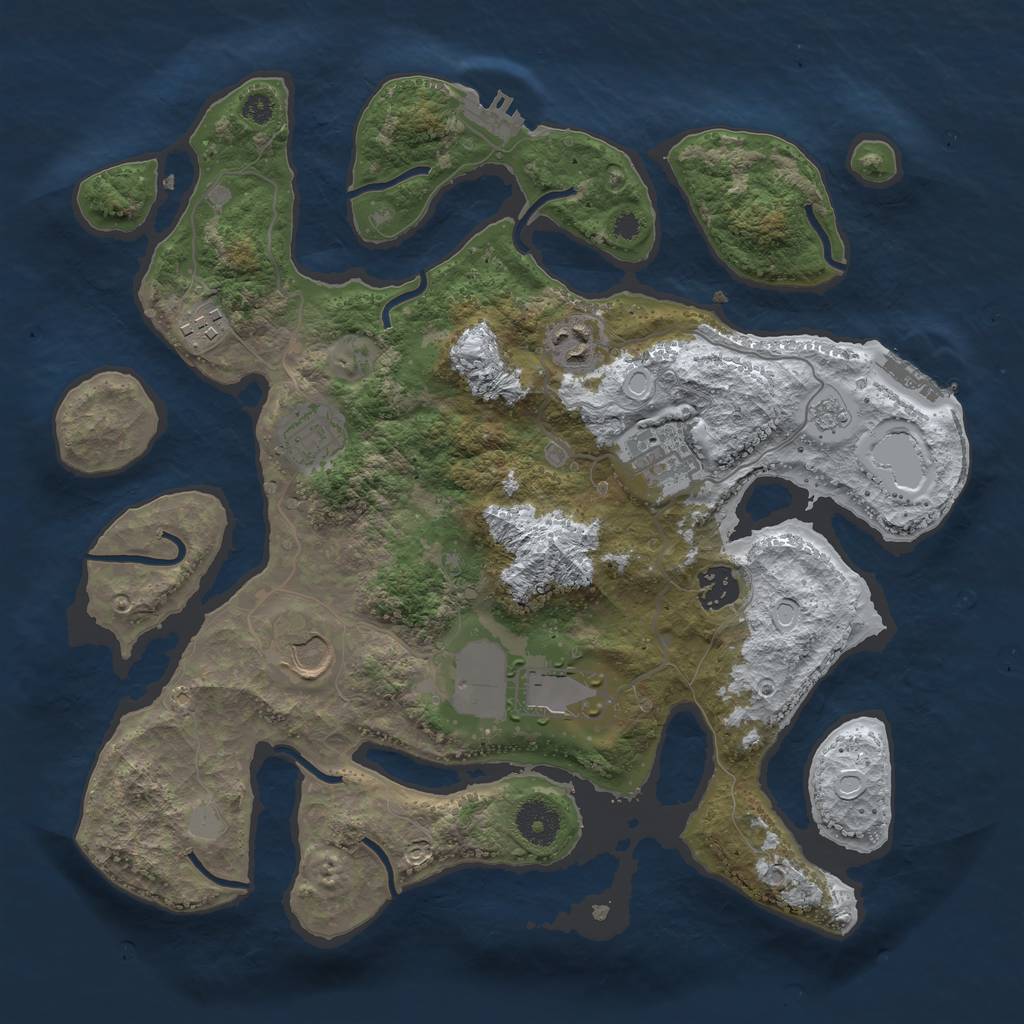 Rust Map: Procedural Map, Size: 3550, Seed: 13122, 15 Monuments