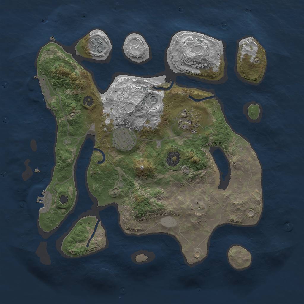 Rust Map: Procedural Map, Size: 3000, Seed: 93057, 11 Monuments