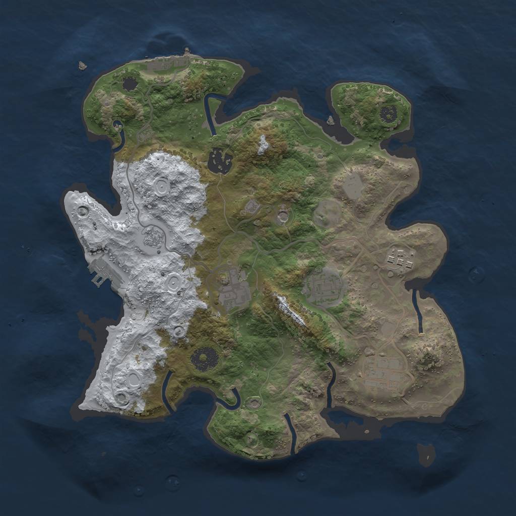 Rust Map: Procedural Map, Size: 3000, Seed: 634396281, 14 Monuments