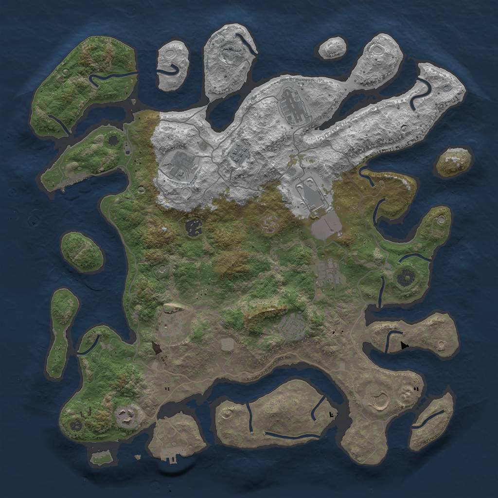 Rust Map: Procedural Map, Size: 4250, Seed: 345550729, 18 Monuments