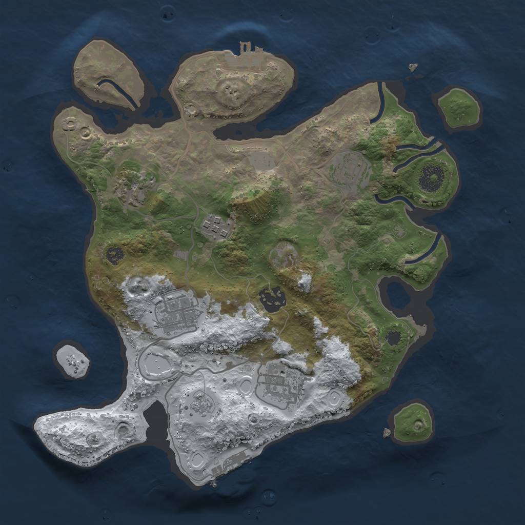 Rust Map: Procedural Map, Size: 3000, Seed: 321342, 14 Monuments
