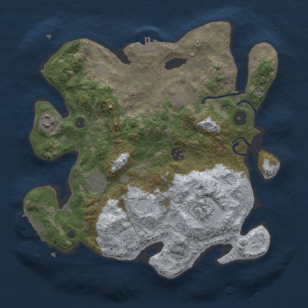 Rust Map: Procedural Map, Size: 3200, Seed: 838937827, 14 Monuments