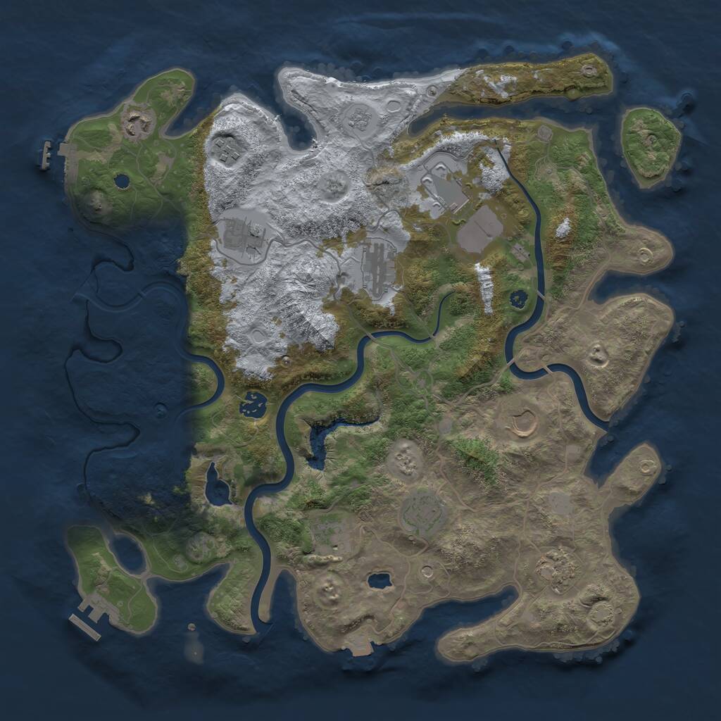 Rust Map: Procedural Map, Size: 4000, Seed: 1942513244, 16 Monuments