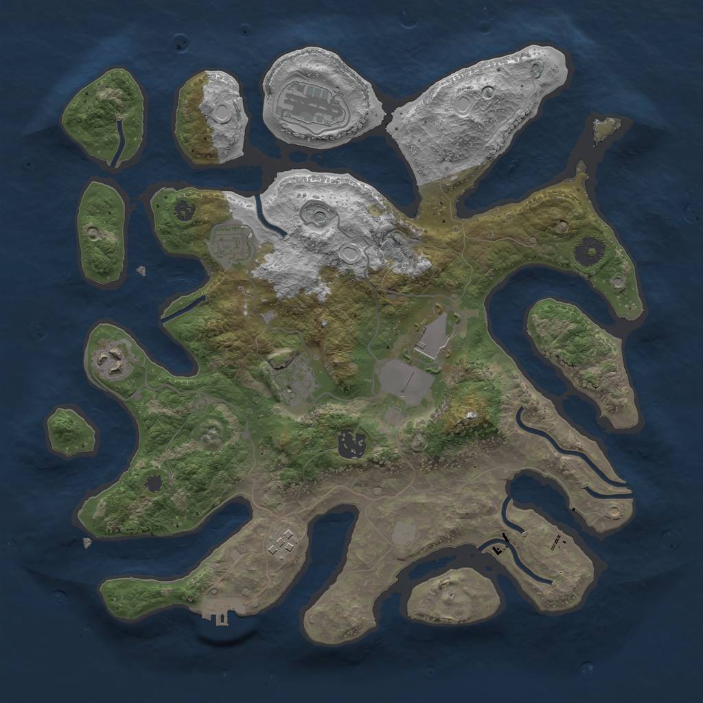 Rust Map: Procedural Map, Size: 3550, Seed: 926329, 14 Monuments