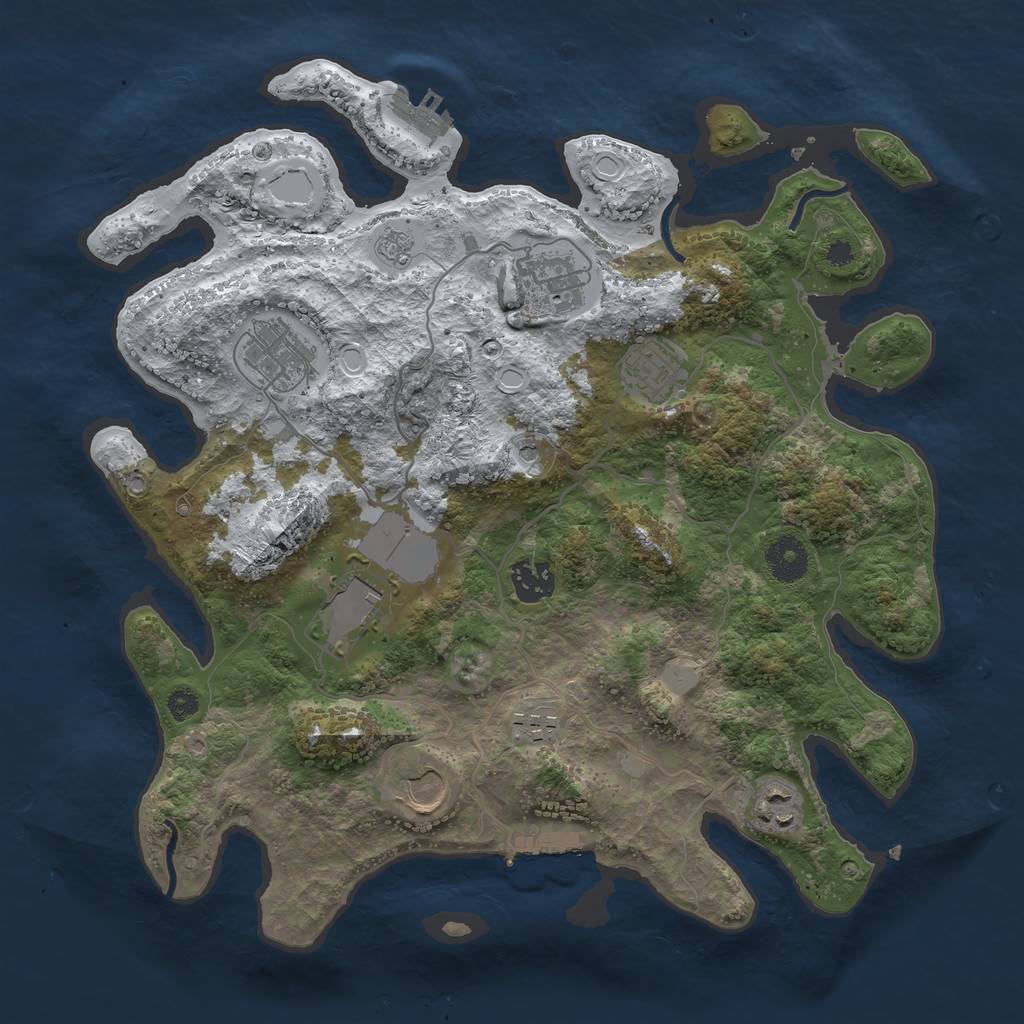 Rust Map: Procedural Map, Size: 3500, Seed: 139, 17 Monuments