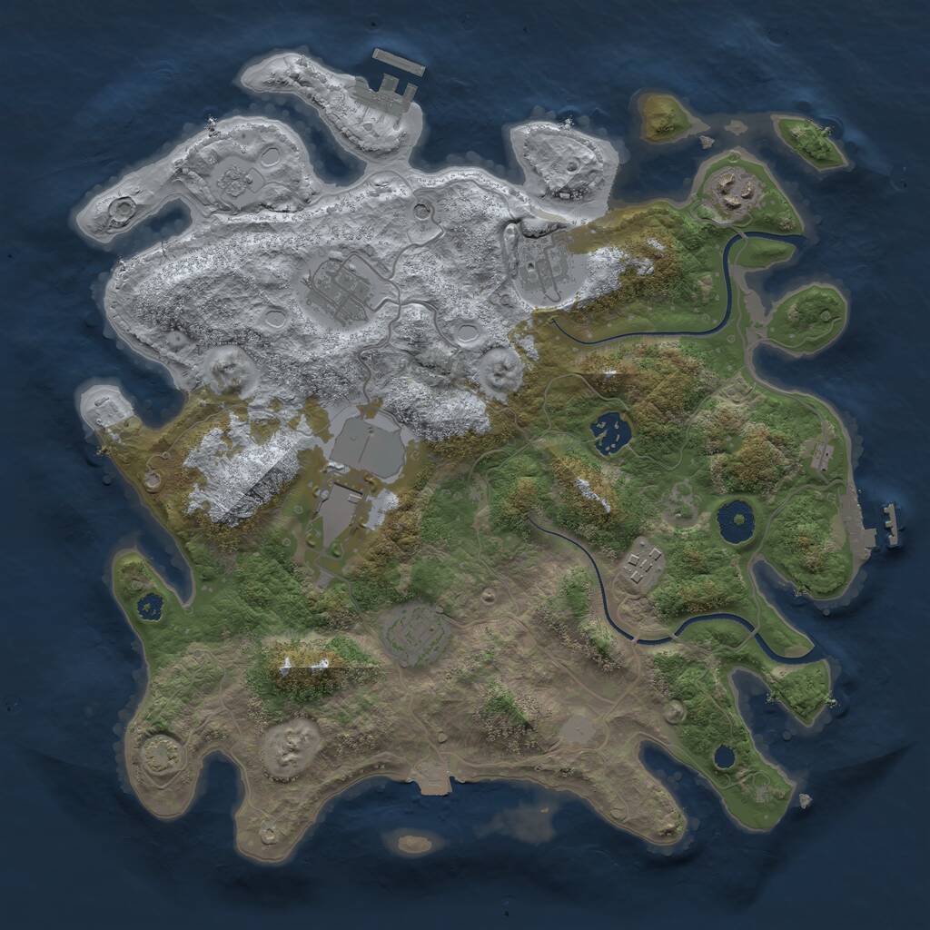 Rust Map: Procedural Map, Size: 3500, Seed: 139, 13 Monuments