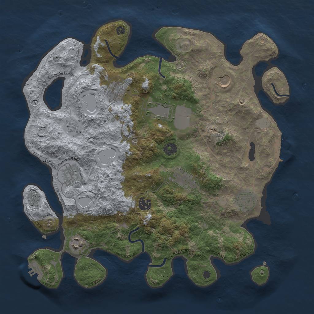 Rust Map: Procedural Map, Size: 3600, Seed: 2022, 16 Monuments