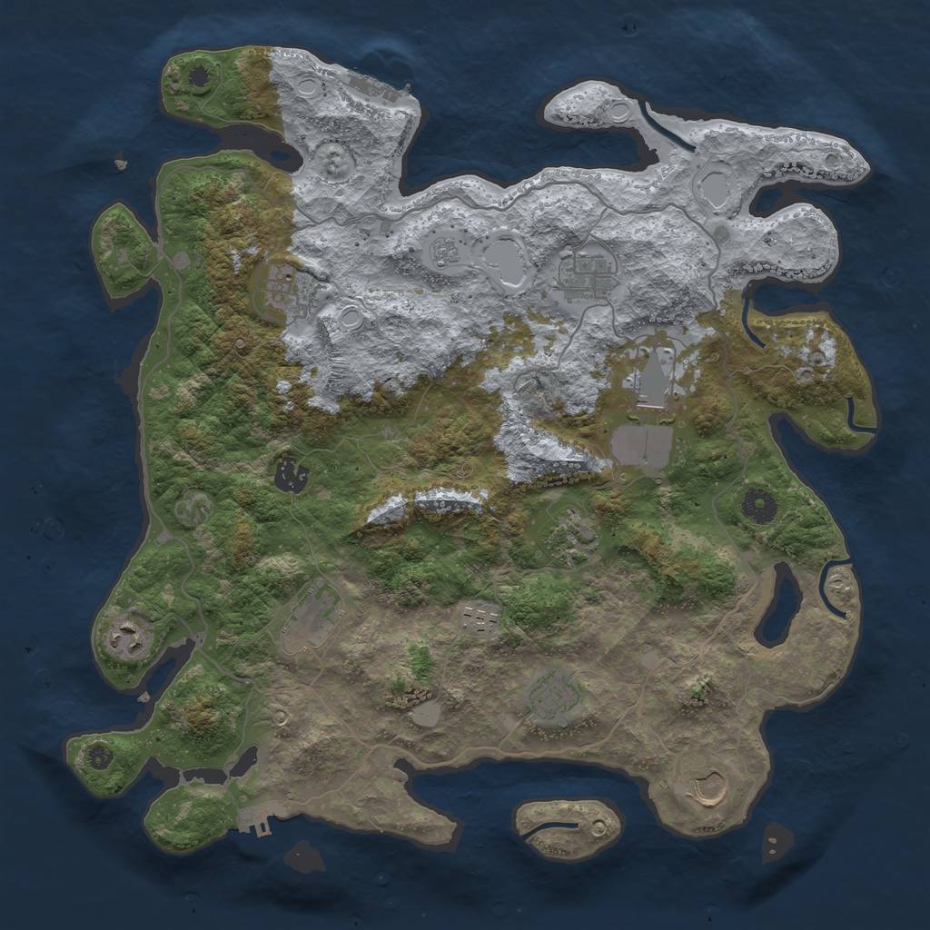 Rust Map: Procedural Map, Size: 4000, Seed: 196949, 18 Monuments