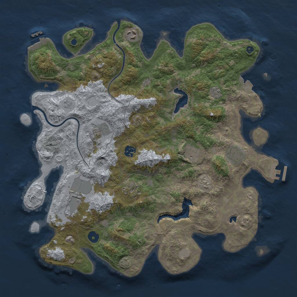 Rust Map: Procedural Map, Size: 4000, Seed: 957332, 14 Monuments