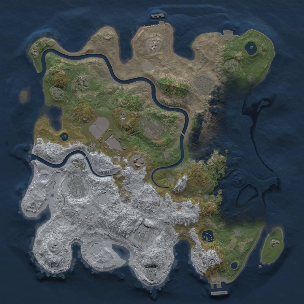 Rust Map: Procedural Map, Size: 3750, Seed: 584571729, 15 Monuments