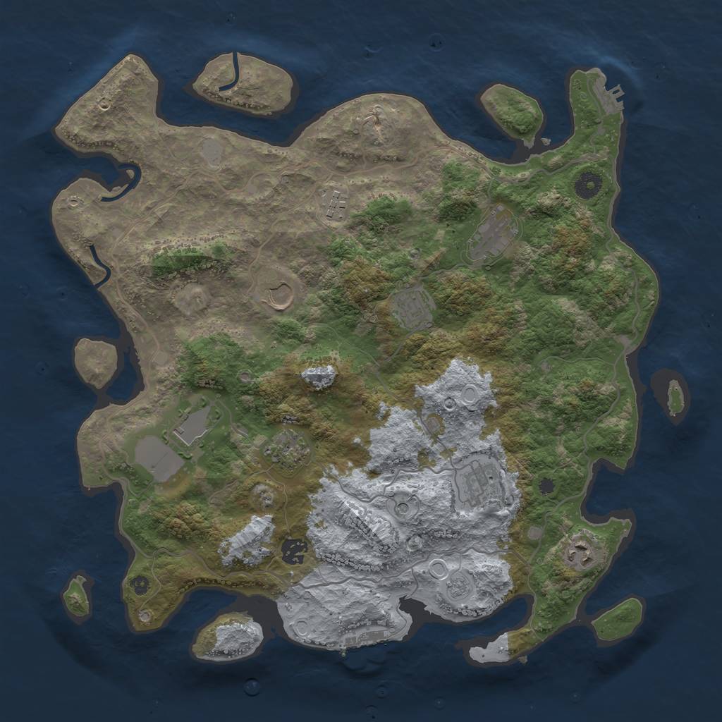 Rust Map: Procedural Map, Size: 4000, Seed: 7284, 18 Monuments