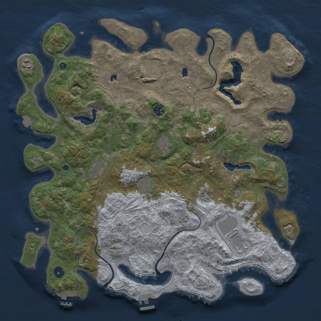 Rust Map: Procedural Map, Size: 4500, Seed: 1492254586, 15 Monuments