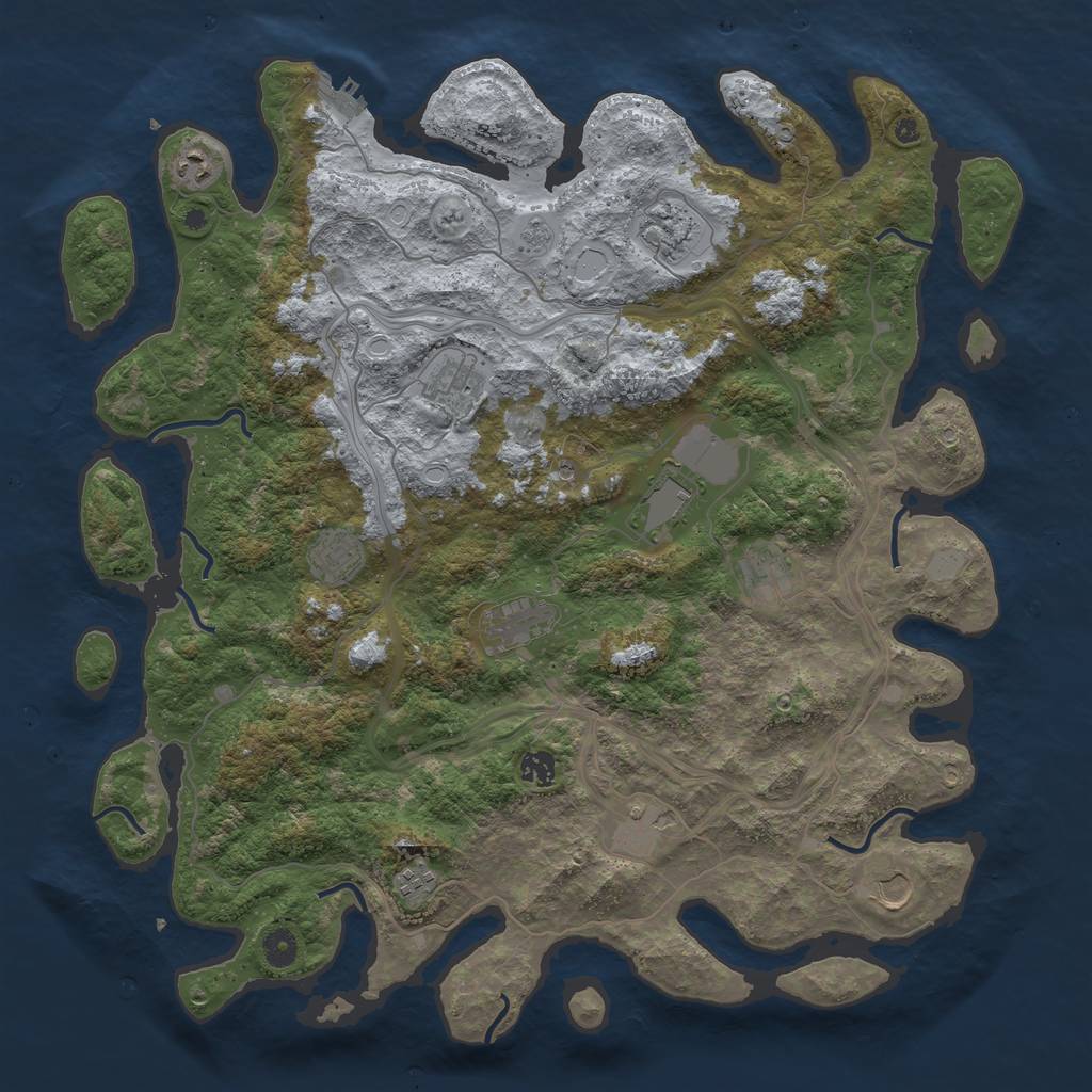 Rust Map: Procedural Map, Size: 4500, Seed: 45268, 17 Monuments