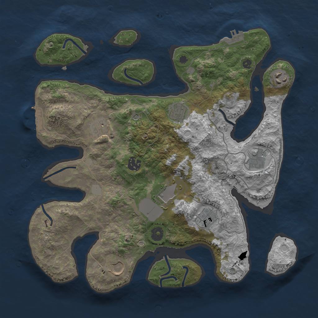 Rust Map: Procedural Map, Size: 3500, Seed: 30122021, 16 Monuments
