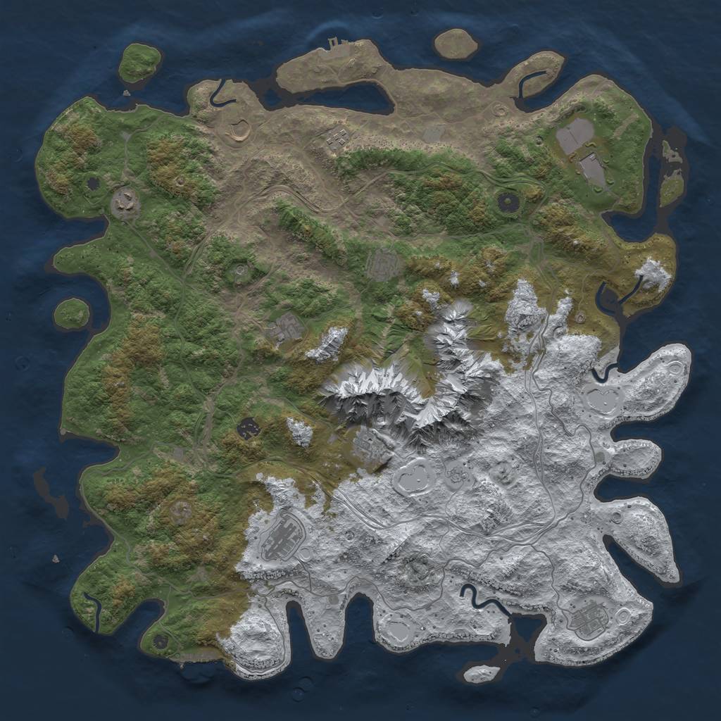 Rust Map: Procedural Map, Size: 5000, Seed: 1608817268, 19 Monuments