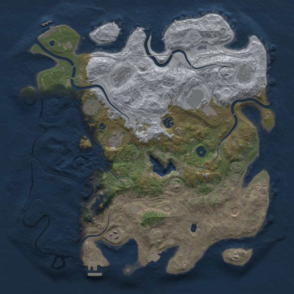 Rust Map: Procedural Map, Size: 4250, Seed: 1386585520, 15 Monuments