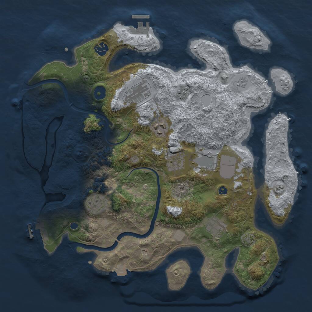 Rust Map: Procedural Map, Size: 3550, Seed: 119128, 14 Monuments