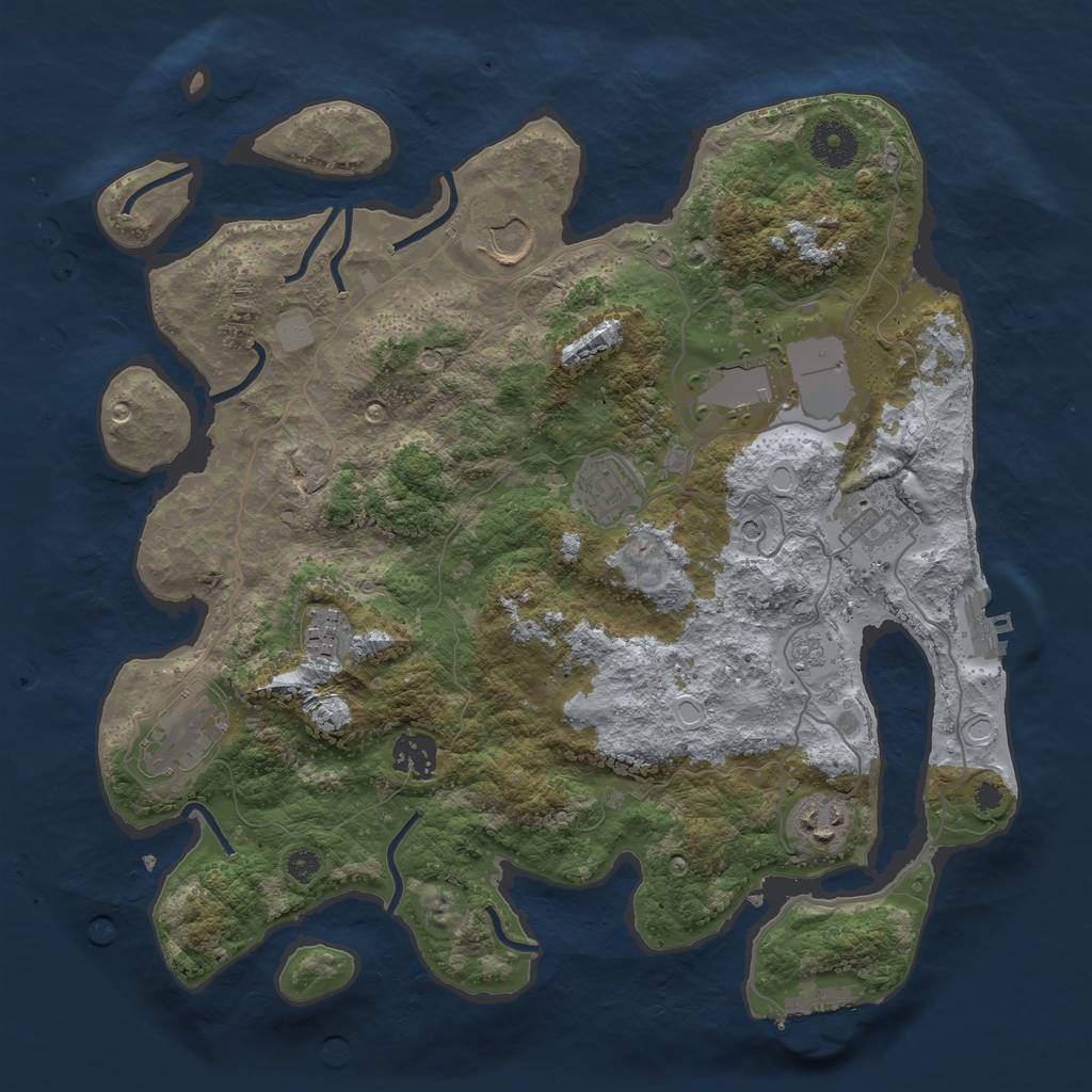 Rust Map: Procedural Map, Size: 3500, Seed: 20211219, 17 Monuments