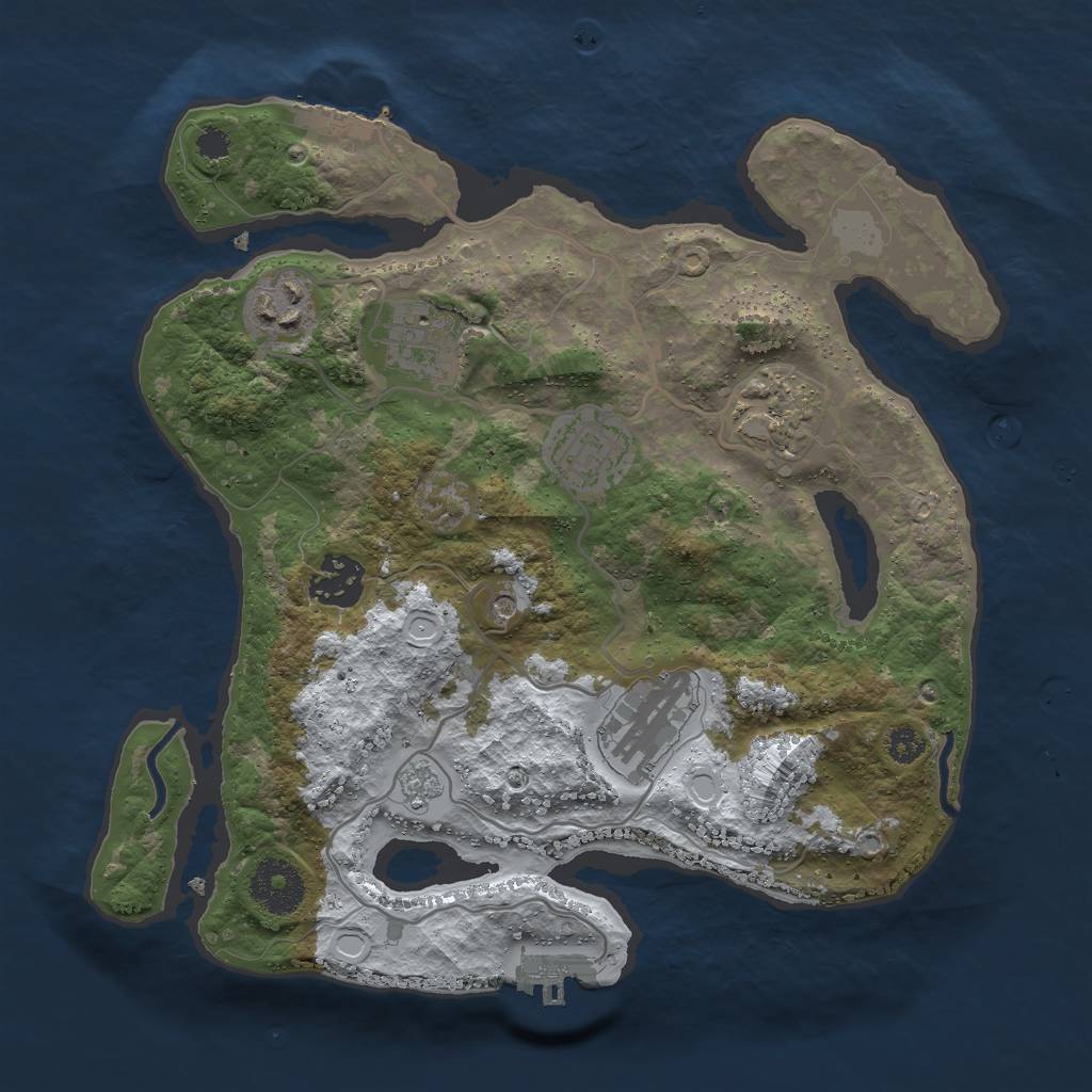 Rust Map: Procedural Map, Size: 3000, Seed: 476516128, 15 Monuments