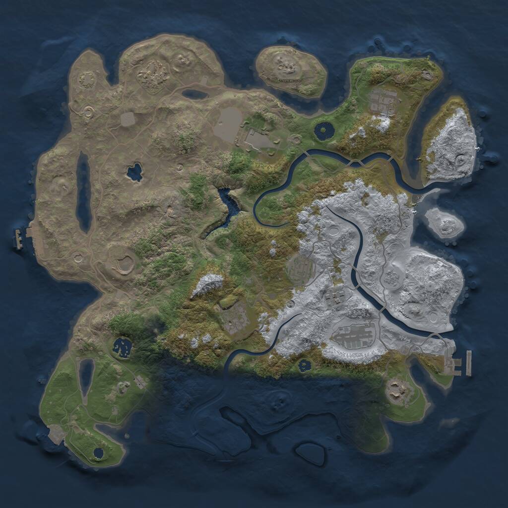 Rust Map: Procedural Map, Size: 4000, Seed: 95548121, 16 Monuments