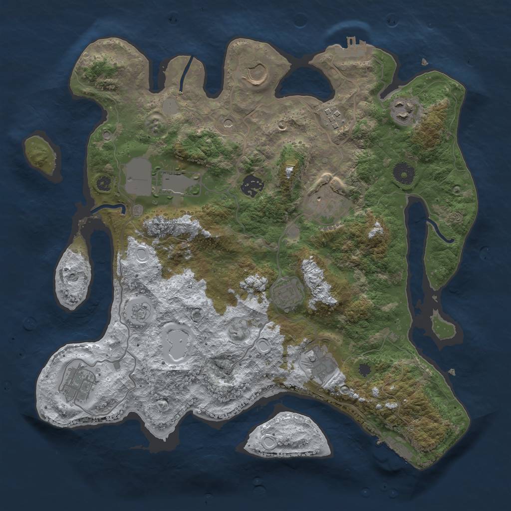 Rust Map: Procedural Map, Size: 3550, Seed: 79521, 18 Monuments