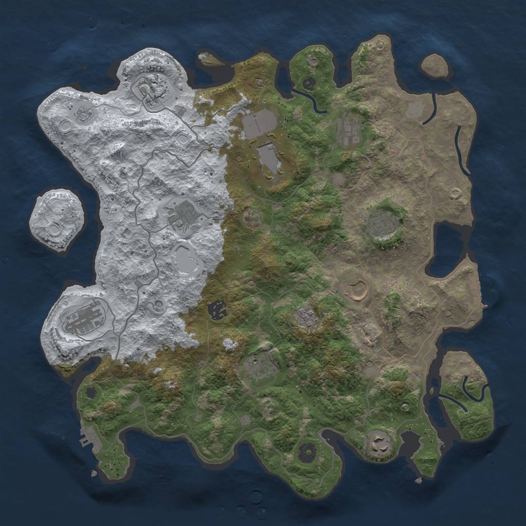 Rust Map: Procedural Map, Size: 4000, Seed: 179277443, 20 Monuments