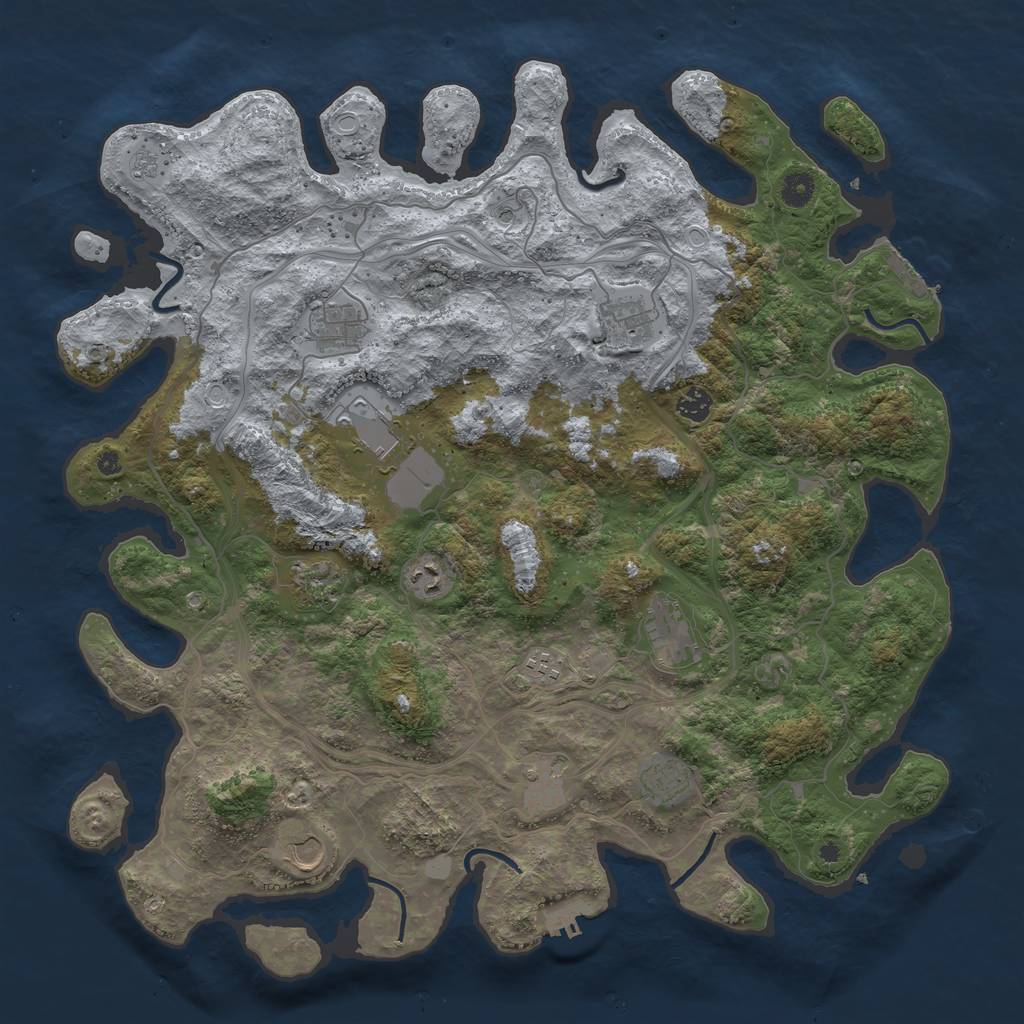 Rust Map: Procedural Map, Size: 4500, Seed: 155396827, 20 Monuments