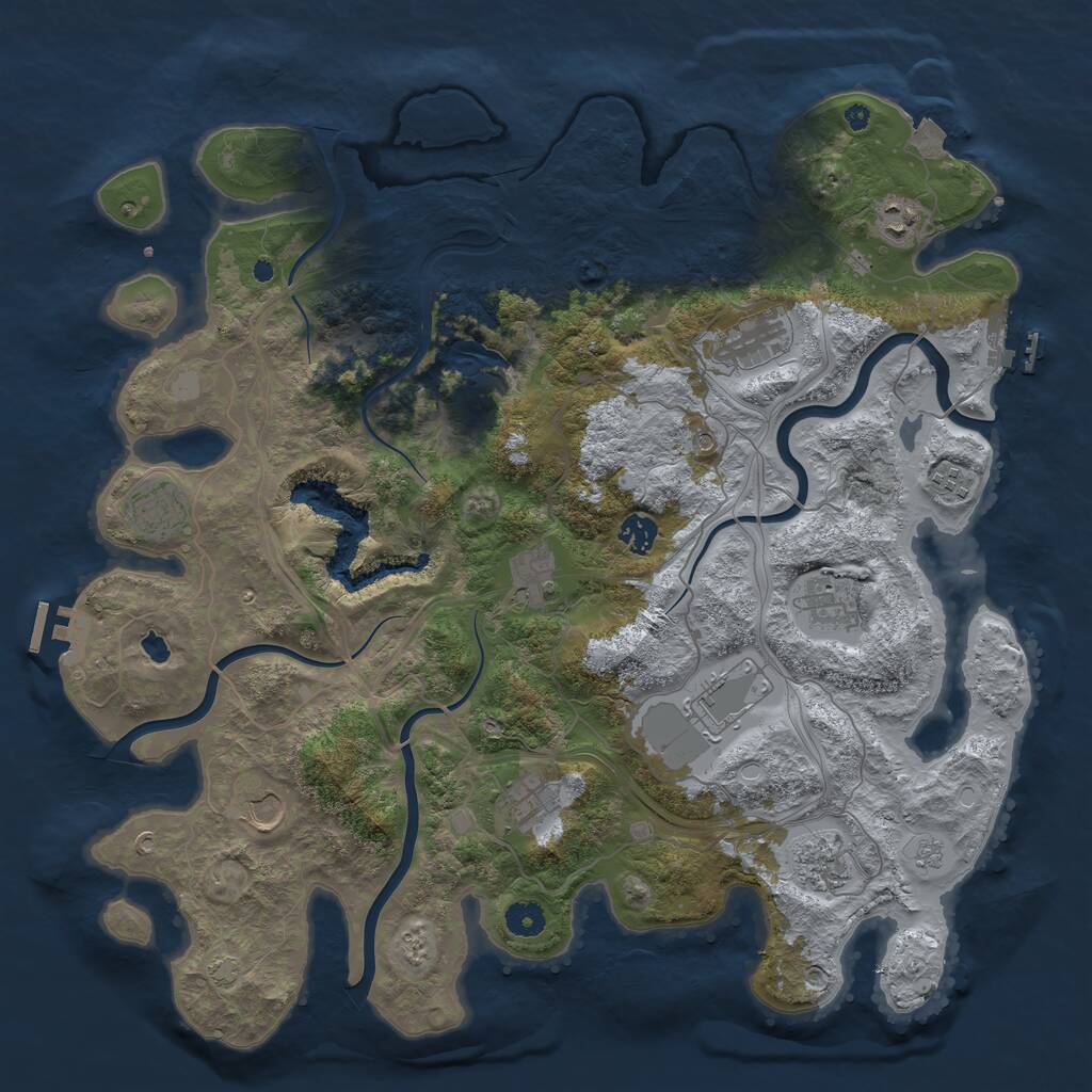 Rust Map: Procedural Map, Size: 4300, Seed: 20222003, 17 Monuments