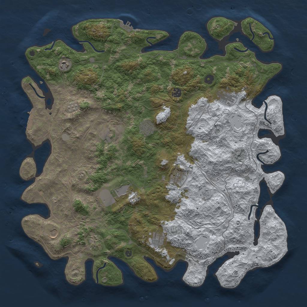 Rust Map: Procedural Map, Size: 4800, Seed: 709537840, 20 Monuments