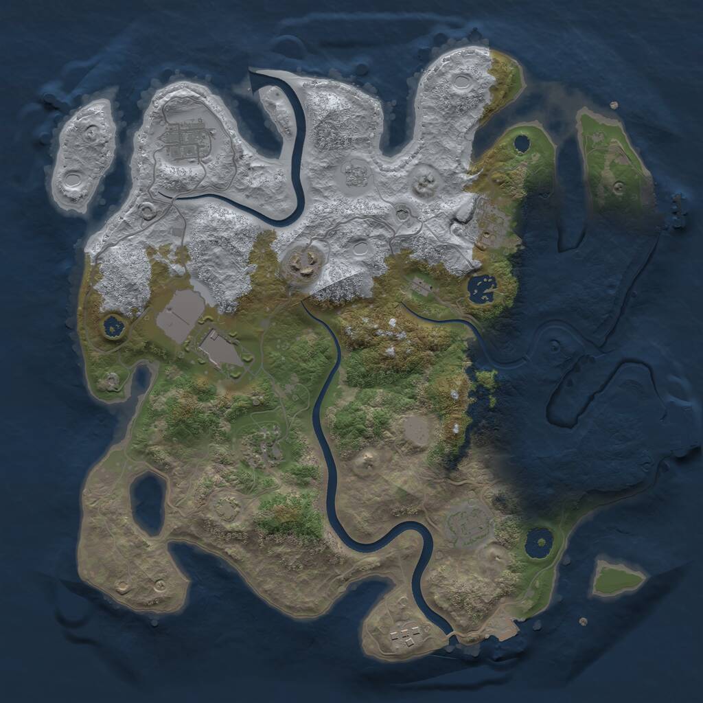 Rust Map: Procedural Map, Size: 3550, Seed: 785218, 14 Monuments