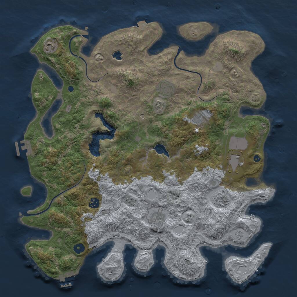 Rust Map: Procedural Map, Size: 4200, Seed: 8246, 14 Monuments