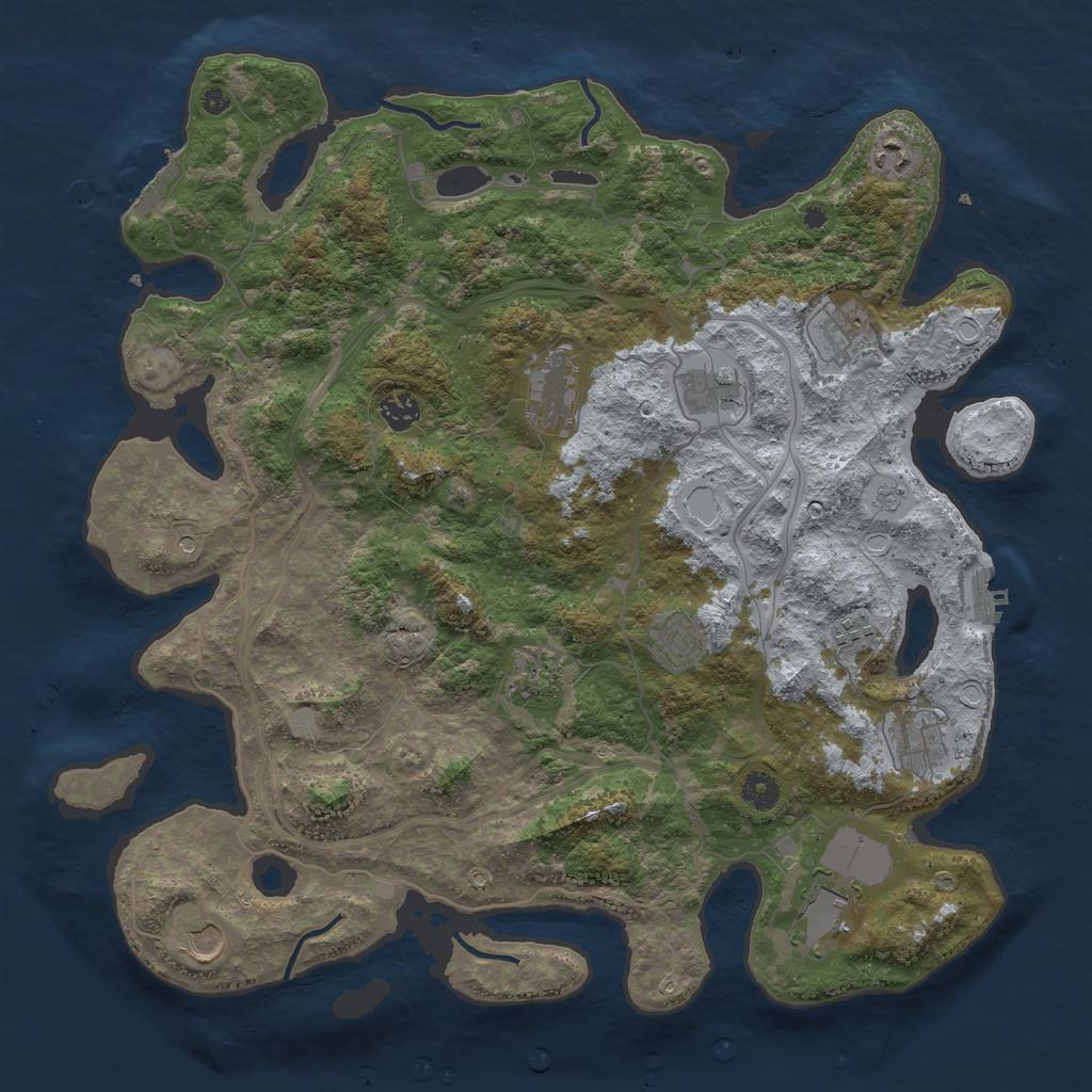 Rust Map: Procedural Map, Size: 4288, Seed: 1337, 20 Monuments