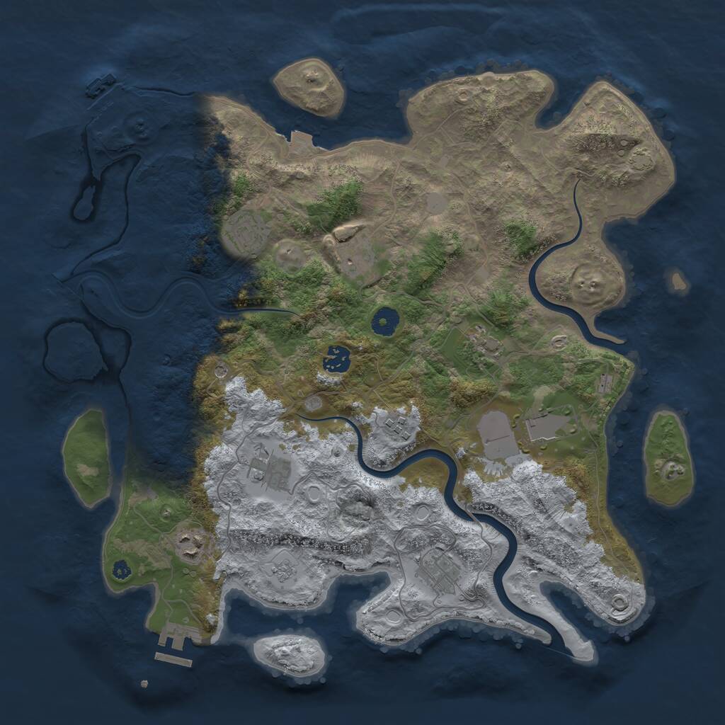 Rust Map: Procedural Map, Size: 3900, Seed: 720, 15 Monuments