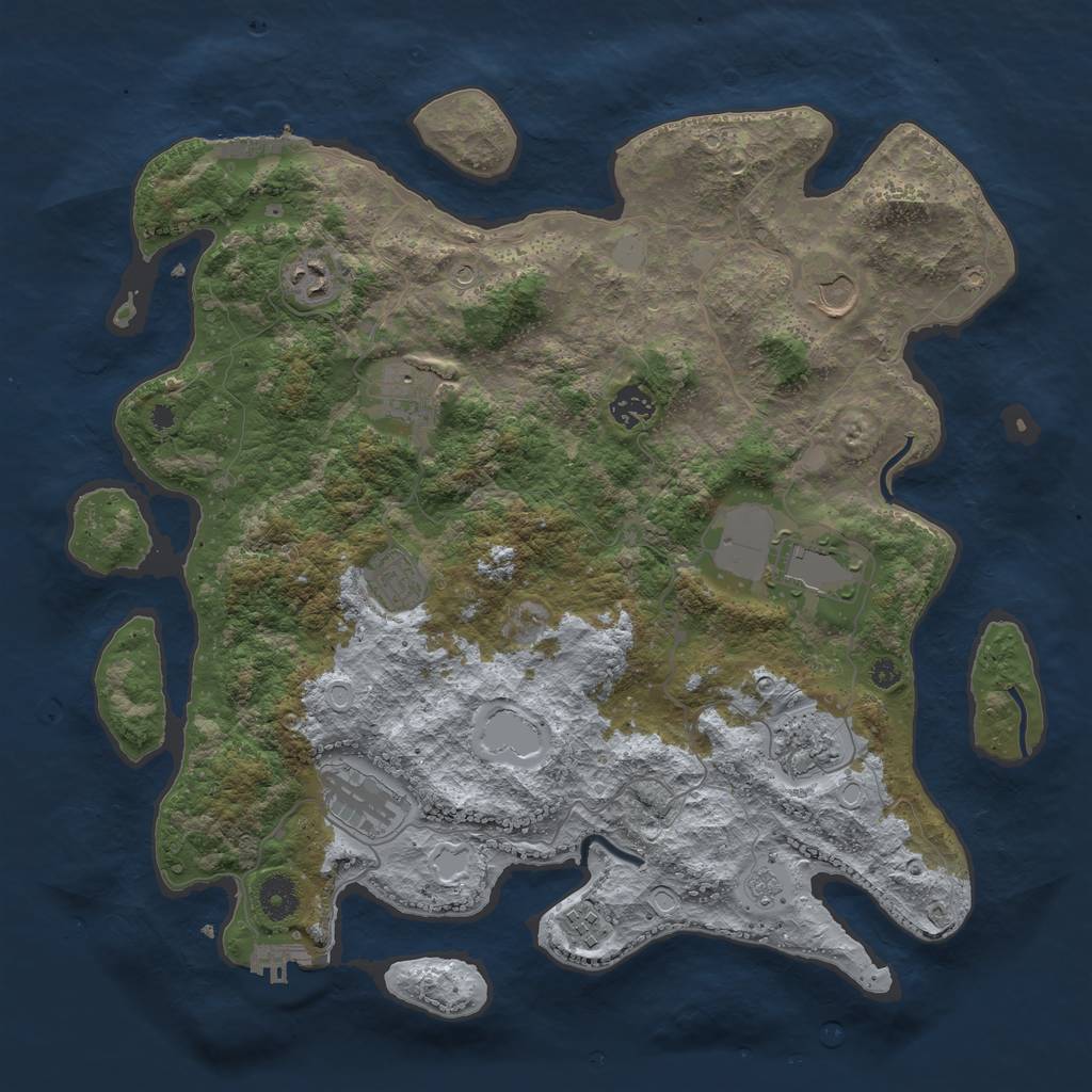 Rust Map: Procedural Map, Size: 3900, Seed: 720, 18 Monuments