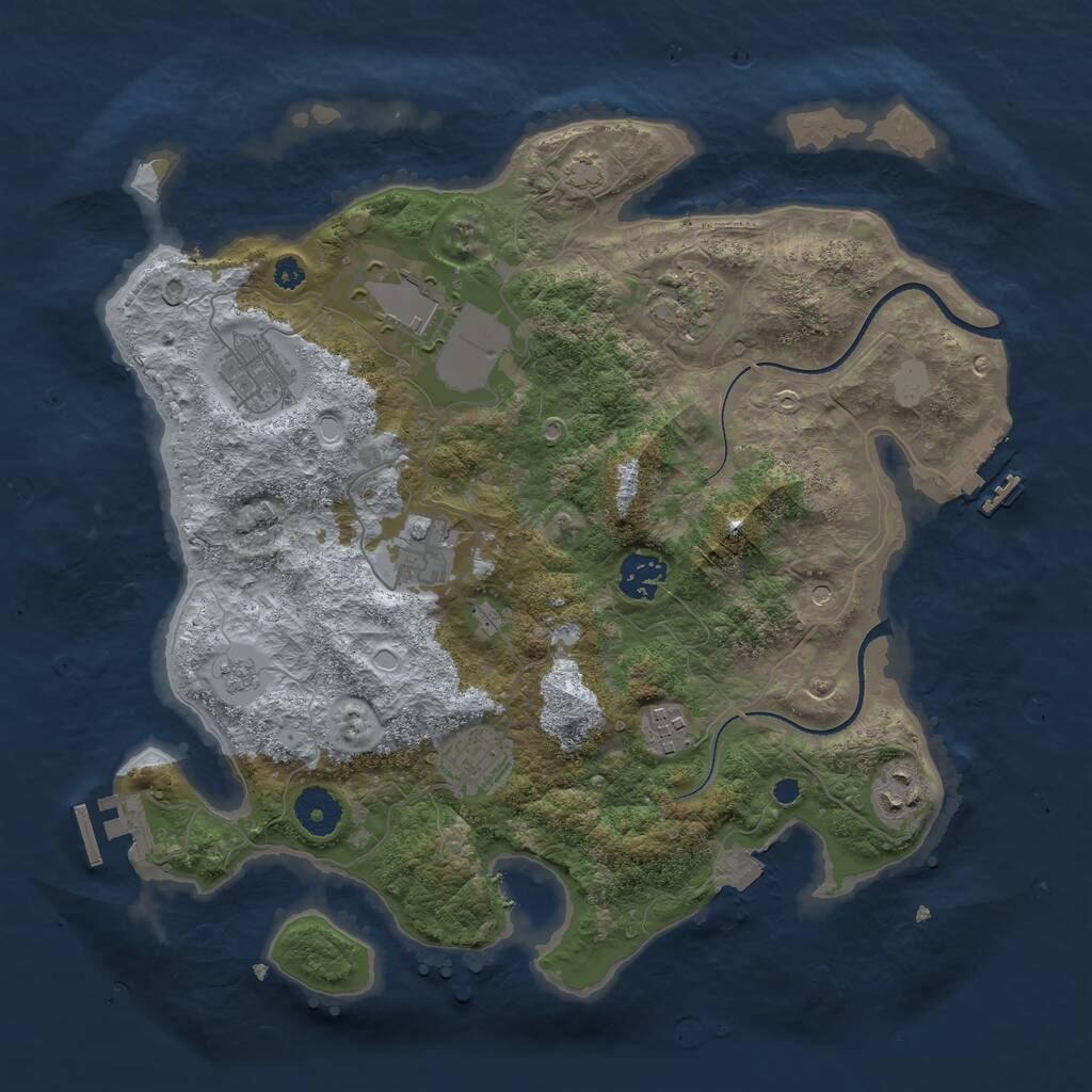 Rust Map: Procedural Map, Size: 3500, Seed: 1949, 14 Monuments