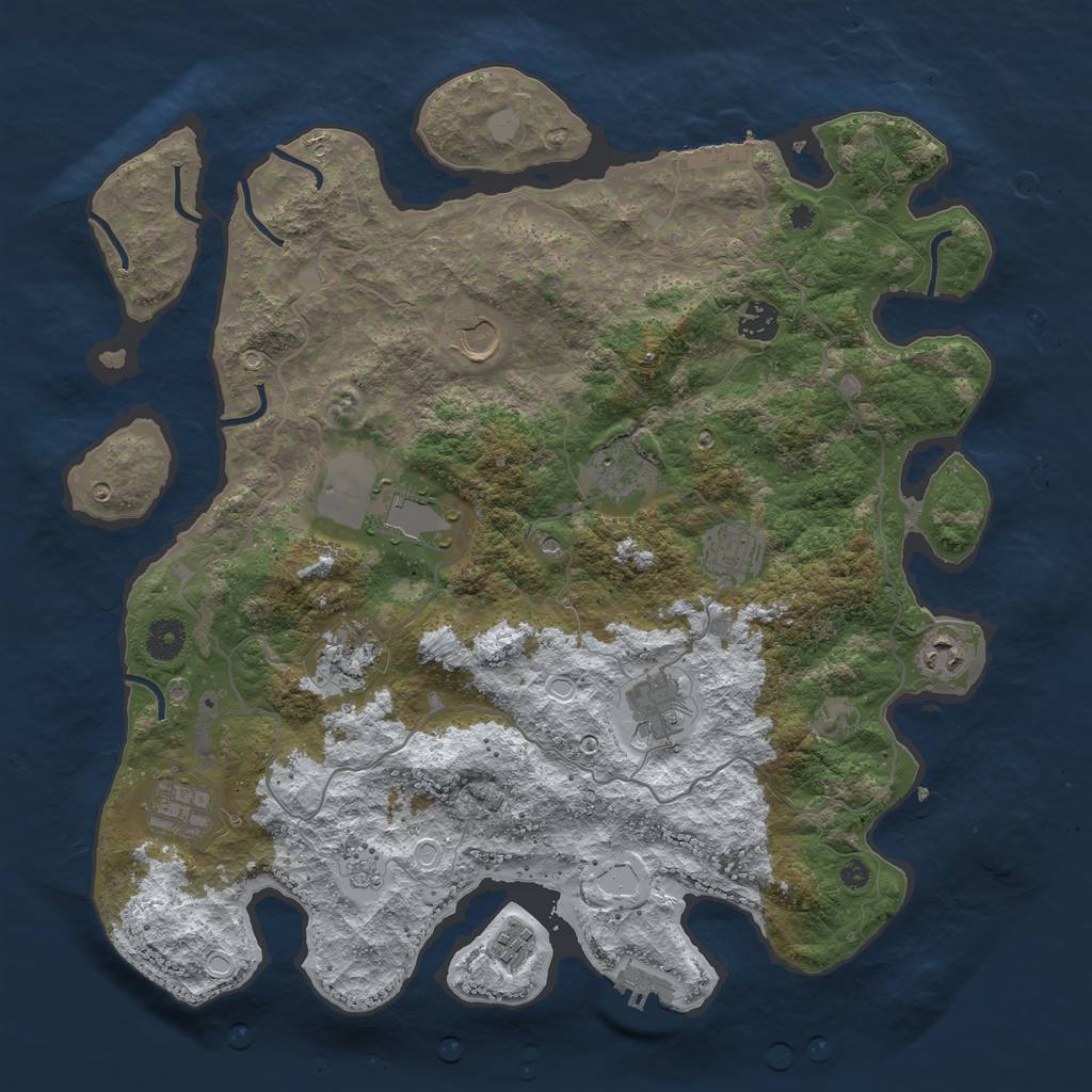 Rust Map: Procedural Map, Size: 4000, Seed: 2021123042, 19 Monuments