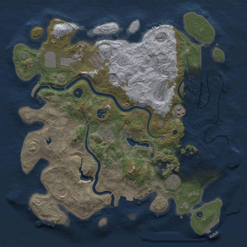 Rust Map: Procedural Map, Size: 4000, Seed: 567849, 15 Monuments