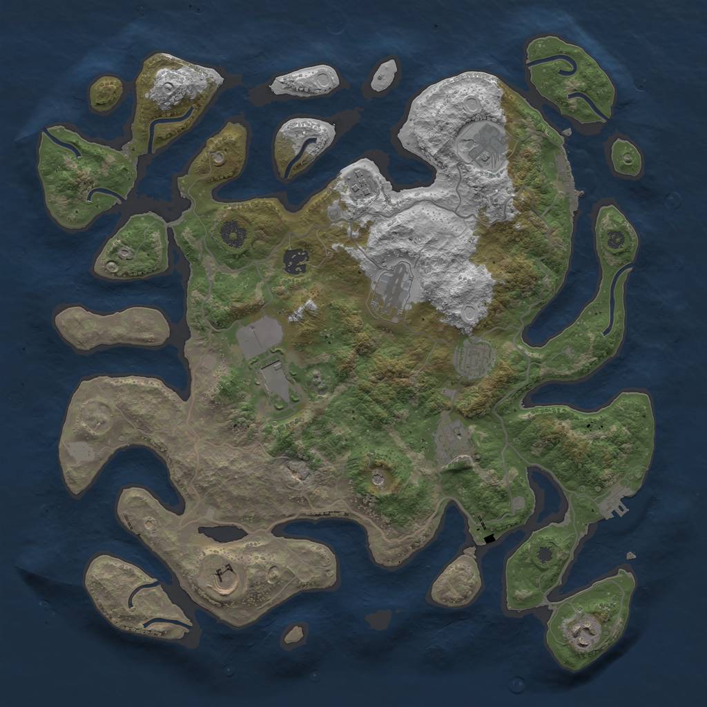Rust Map: Procedural Map, Size: 4000, Seed: 567849, 17 Monuments