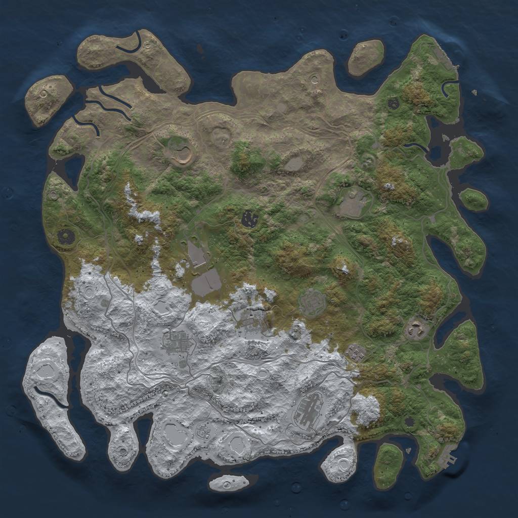 Rust Map: Procedural Map, Size: 4500, Seed: 4528, 19 Monuments
