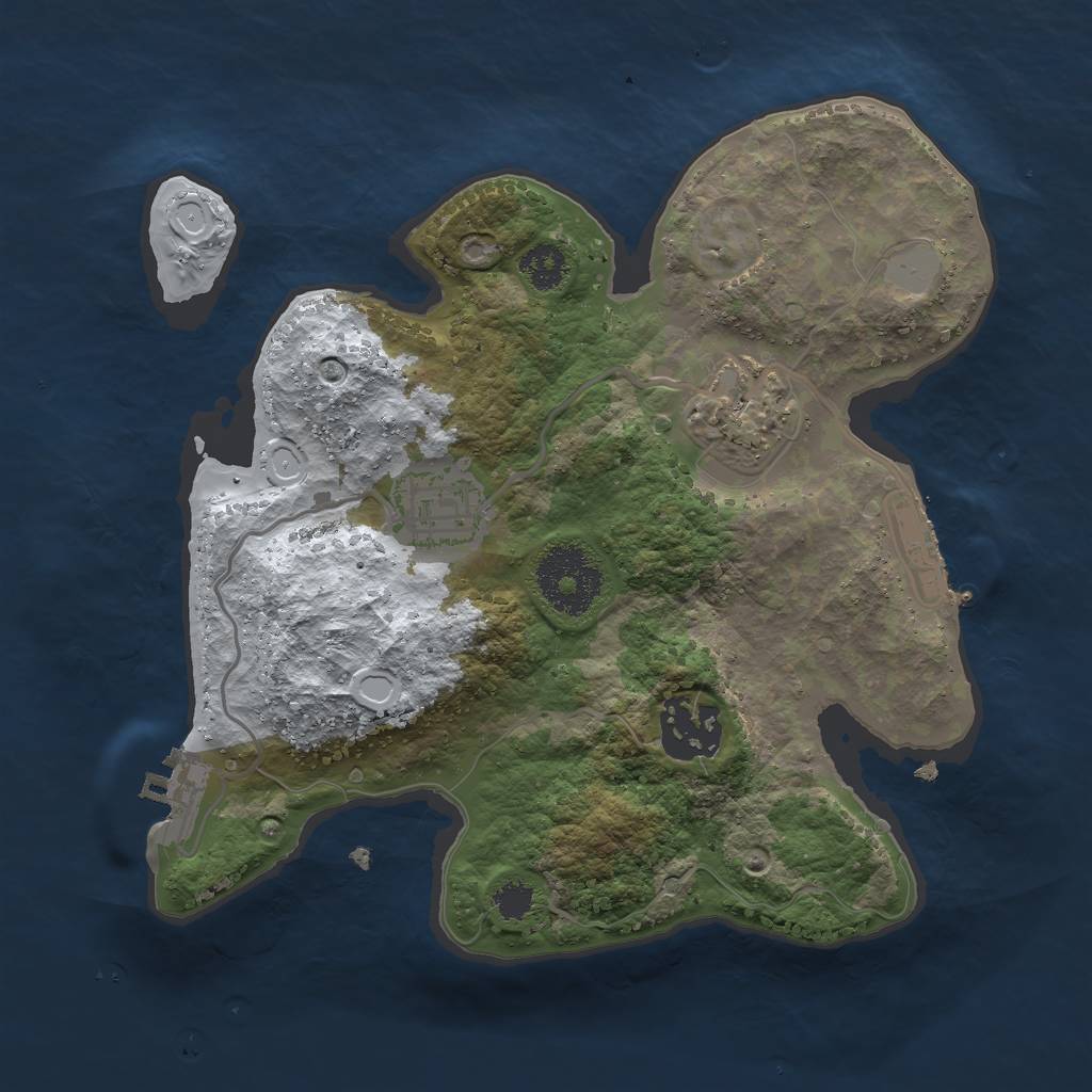 Rust Map: Procedural Map, Size: 2500, Seed: 950158676, 10 Monuments