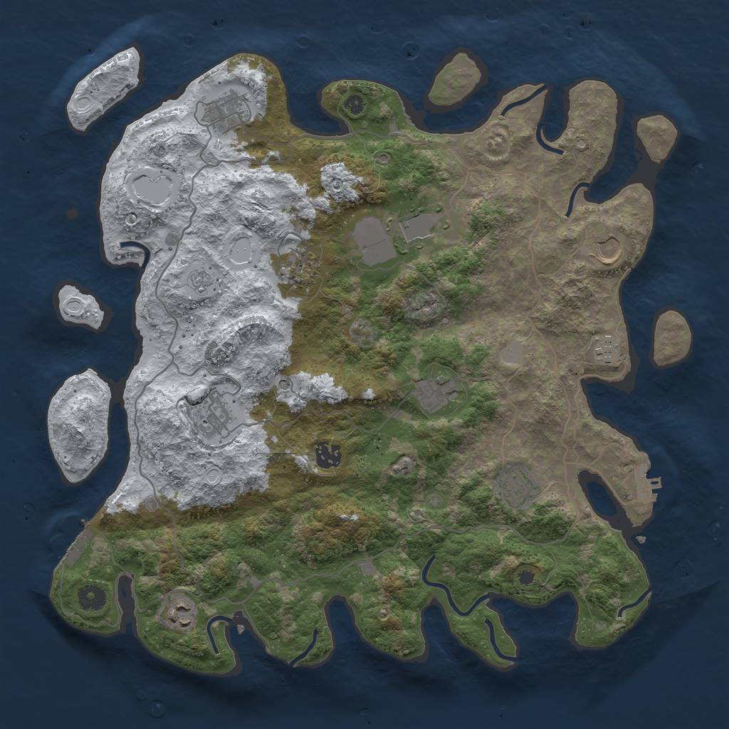 Rust Map: Procedural Map, Size: 4000, Seed: 755856, 19 Monuments