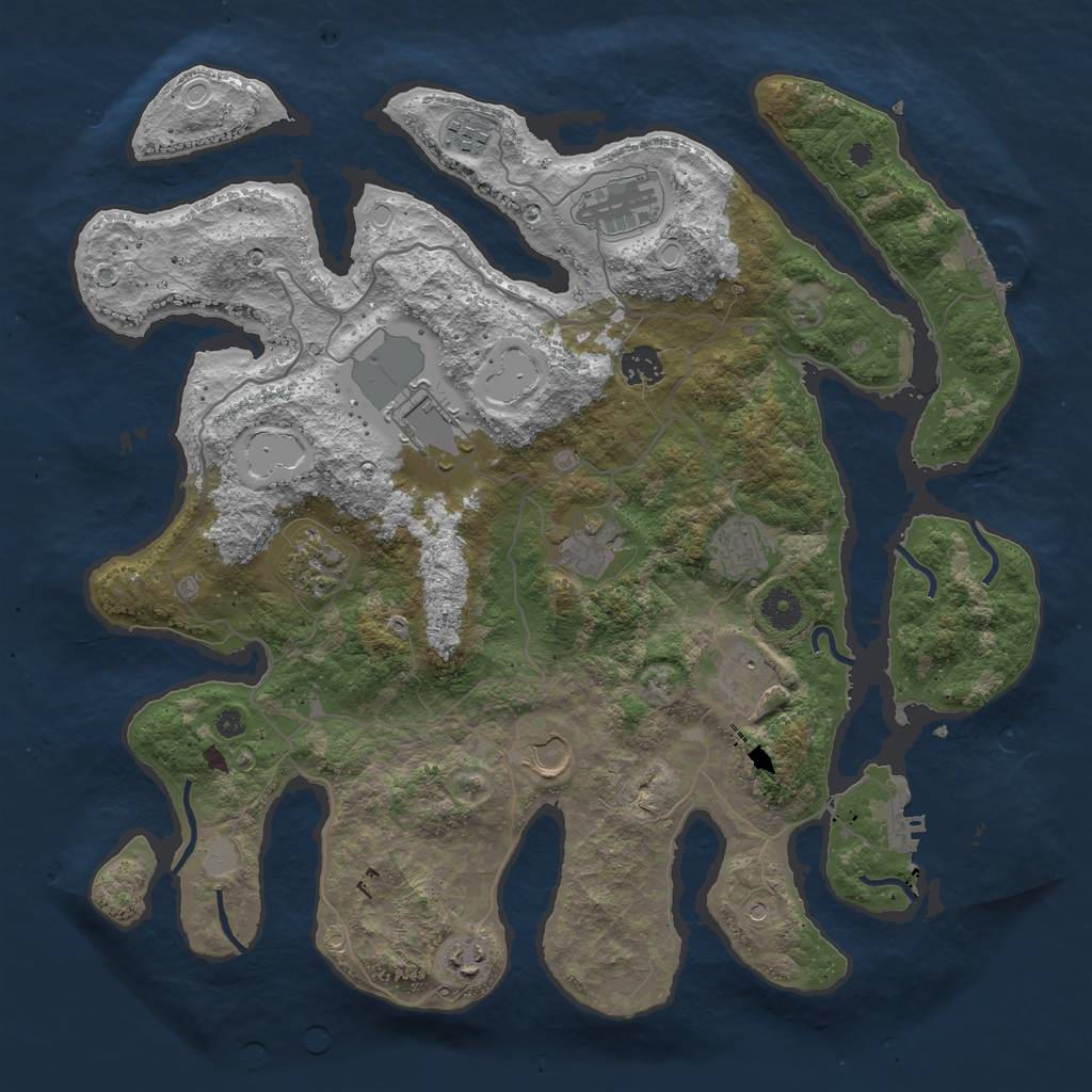 Rust Map: Procedural Map, Size: 4000, Seed: 678918, 18 Monuments